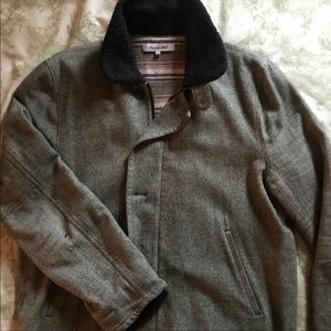 Riviera Club Tweed Fall Coat Shearling collar